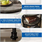 Table d'appoint ronde à 3 niveaux avec cadre en acier, table de chevet multi-niveaux pour chambre et salon