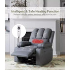Fauteuil de massage inclinable et chauffant - Fauteuil à bascule pivotant à 360° pour salon (gris)