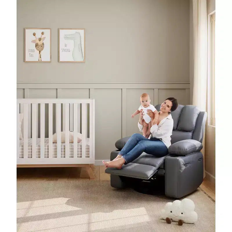 Fauteuil de massage inclinable et chauffant - Fauteuil à bascule pivotant à 360° pour salon (gris)
