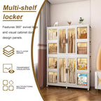 Armoire portative, 12 portes magnétiques, 12 cubes et 2 tringles de suspension
