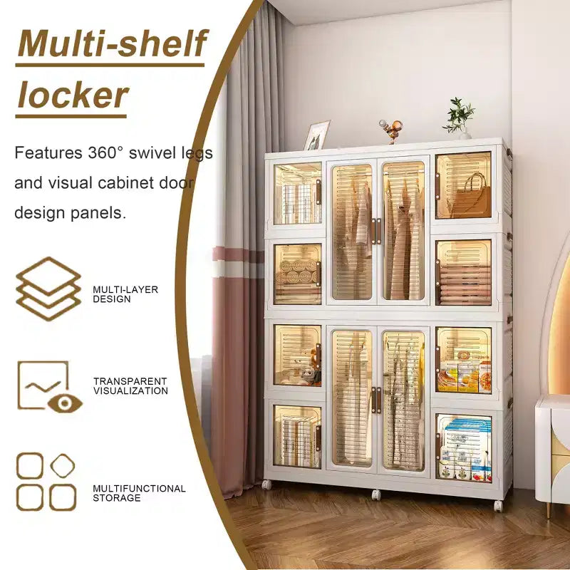 Armoire portative, 12 portes magnétiques, 12 cubes et 2 tringles de suspension