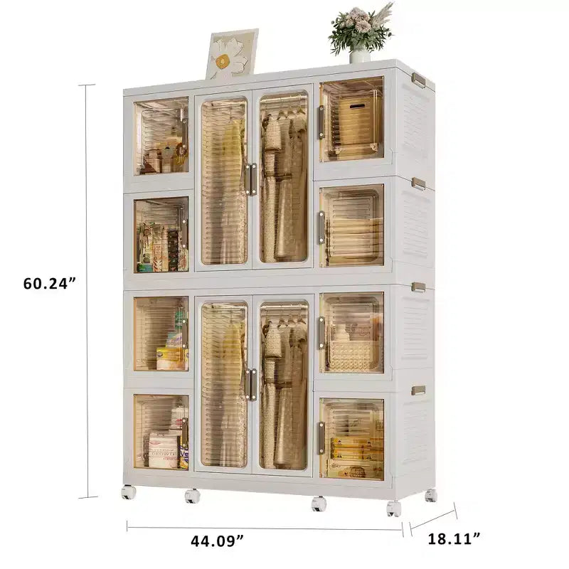 Armoire portative, 12 portes magnétiques, 12 cubes et 2 tringles de suspension