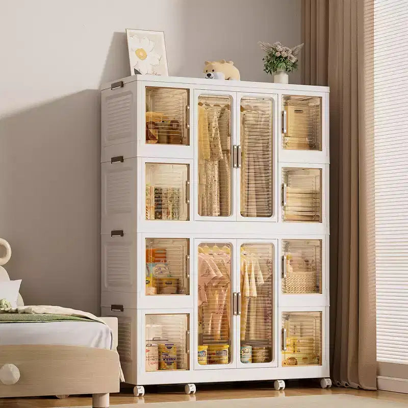 Armoire portative, 12 portes magnétiques, 12 cubes et 2 tringles de suspension