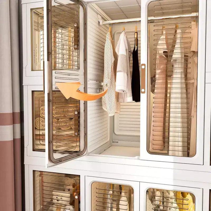 Armoire portative, 12 portes magnétiques, 12 cubes et 2 tringles de suspension