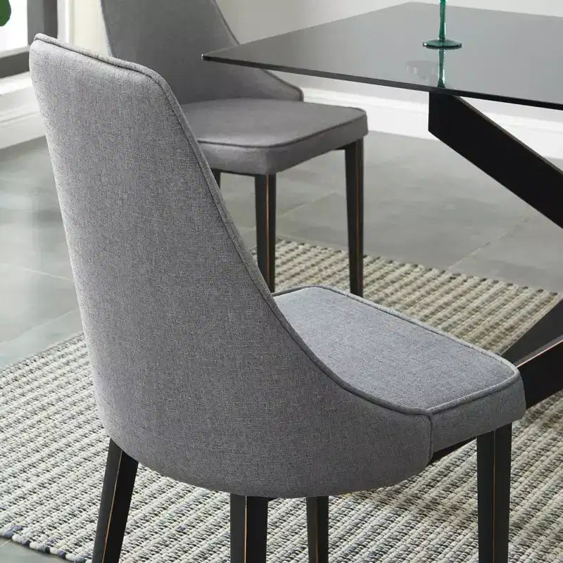 Chaises de salle à manger modernes sans accoudoirs, rembourrées, avec pieds en métal pour la cuisine et la salle à manger