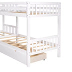 Lit superposé en L de taille double pour 4 personnes avec tiroirs de rangement