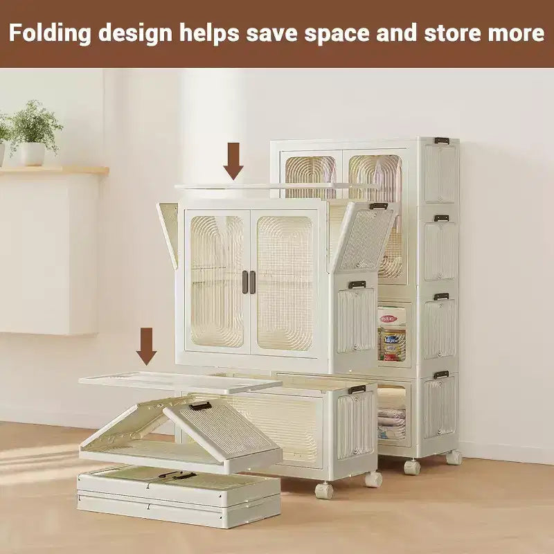 Armoire de rangement pliable avec roulettes, penderie portable avec portes magnétiques, grande armoire de chambre à coucher