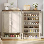 Étagère à chaussures en bois à 6 niveaux avec tablettes ajustables pour le rangement dans l'entrée