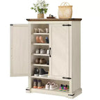 Étagère à chaussures en bois à 6 niveaux avec tablettes ajustables pour le rangement dans l'entrée