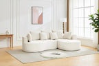 106 Curved Sectional Sofa with Throw Pillows, 4 Seater Luxury Chenille Cloud Modular Couch with Deep SeatBoneless Compression Sofa