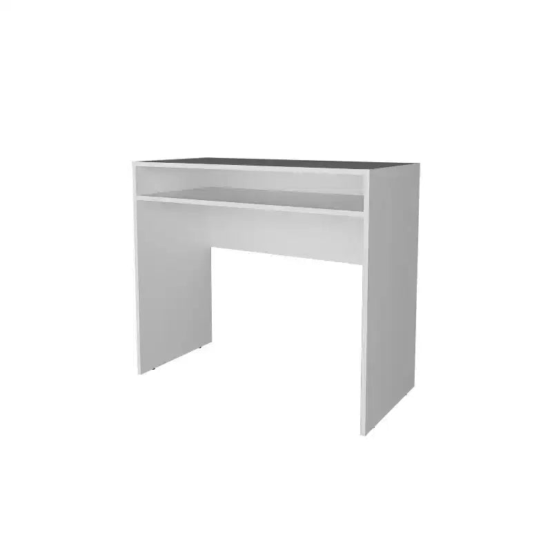 Bureau debout minimaliste de 89,1 cm avec étagères de rangement, bureau d'ordinateur pour salon et salle de lecture