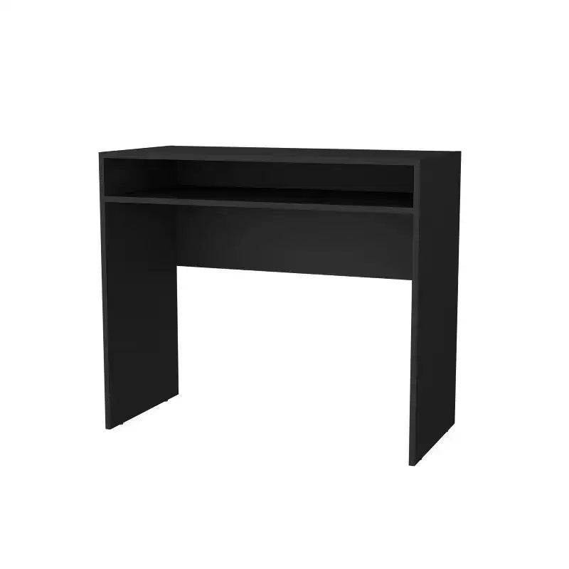 Bureau debout minimaliste de 89,1 cm avec étagères de rangement, bureau d'ordinateur pour salon et salle de lecture
