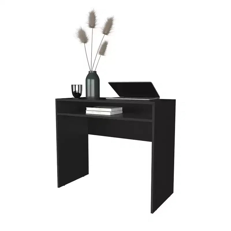 Bureau debout minimaliste de 89,1 cm avec étagères de rangement, bureau d'ordinateur pour salon et salle de lecture