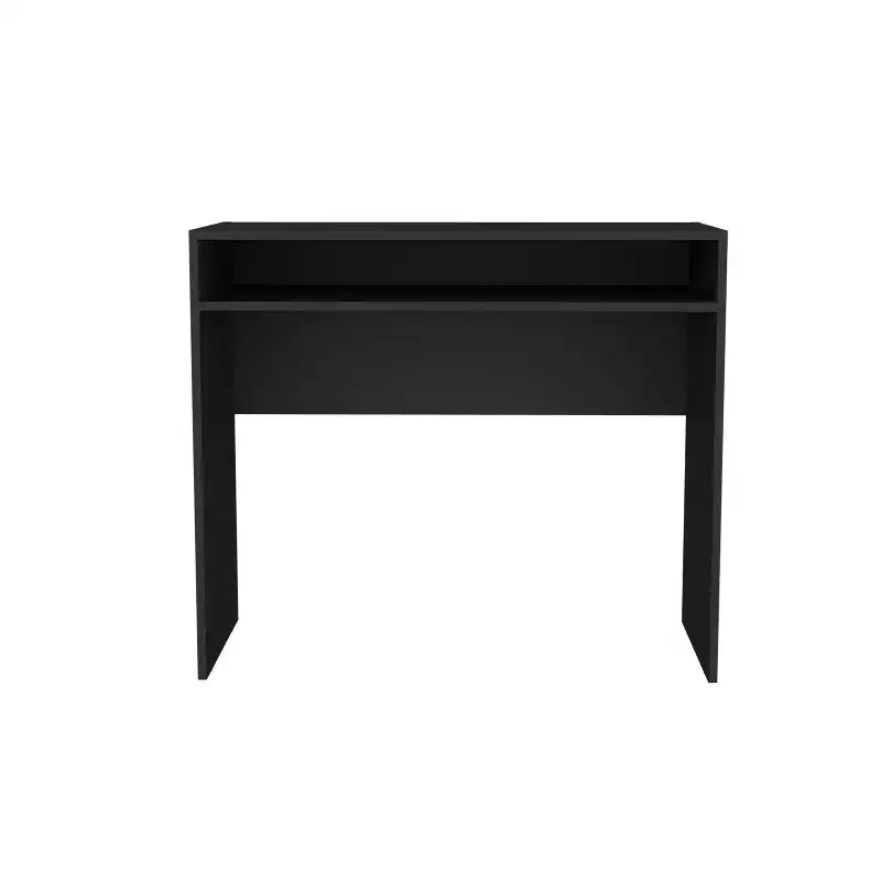 Bureau debout minimaliste de 89,1 cm avec étagères de rangement, bureau d'ordinateur pour salon et salle de lecture