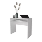 Bureau debout minimaliste de 89,1 cm avec étagères de rangement, bureau d'ordinateur pour salon et salle de lecture