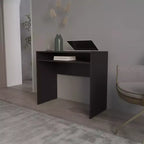 Bureau debout minimaliste de 89,1 cm avec étagères de rangement, bureau d'ordinateur pour salon et salle de lecture