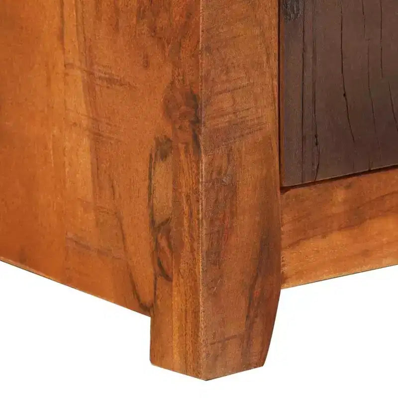 Table de chevet petite taille en acacia massif marron et bois recyclé