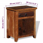 Table de chevet petite taille en acacia massif marron et bois recyclé