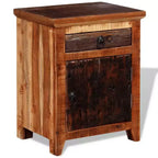 Table de chevet petite taille en acacia massif marron et bois recyclé