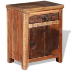 Table de chevet petite taille en acacia massif marron et bois recyclé