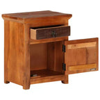 Table de chevet petite taille en acacia massif marron et bois recyclé