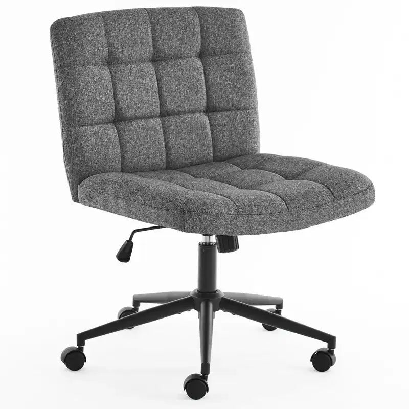 Chaise de bureau croisée avec assise large, roulettes et pivotement à 360°, coussin épais pour le bureau à domicile