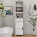 Meuble de rangement de salle de bain étroit Helmsley avec étagères réglables et tiroir