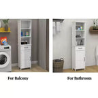 Meuble de rangement de salle de bain étroit Helmsley avec étagères réglables et tiroir