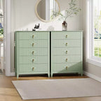 Commode de chambre à 5 tiroirs, 81 cm de large, moderne avec poignées métalliques et tiroirs en bois pour chambre, salon, couloir
