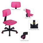 Chaise de bureau pivotante réglable pour enfants, dortoirs et bureaux à domicile, rose