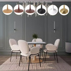 Table de salle à manger carrée Bristol 27" avec plateau en MDF blanc marbré et pied central en acier