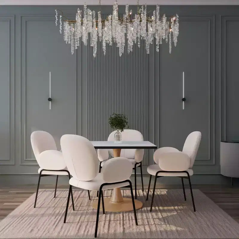 Table de salle à manger carrée Bristol 27" avec plateau en MDF blanc marbré et pied central en acier