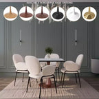 Table de salle à manger carrée Bristol 27" avec plateau en MDF blanc marbré et pied central en acier