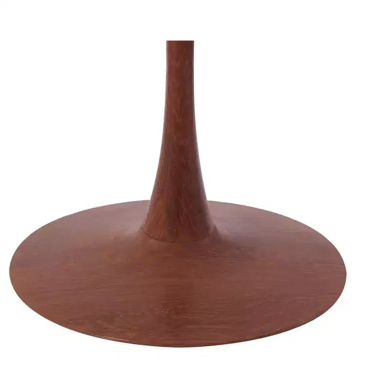 Table de salle à manger carrée Bristol 27" avec plateau en MDF blanc marbré et pied central en acier