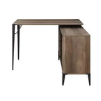 Bureau d'angle avec rangement et porte coulissante style grange