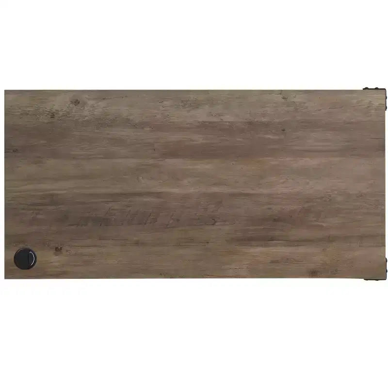 Bureau d'angle avec rangement et porte coulissante style grange