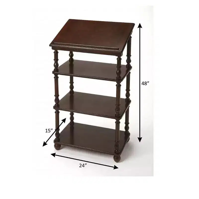 Bureau debout de 24 po, marron foncé, bureau moderne pour le télétravail