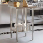 Table de travail de cuisine avec dosseret, 32,5x21,7x36,6" Acier inoxydable