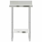 Table de travail de cuisine avec dosseret, 32,5x21,7x36,6" Acier inoxydable