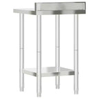 Table de travail de cuisine avec dosseret, 32,5x21,7x36,6" Acier inoxydable