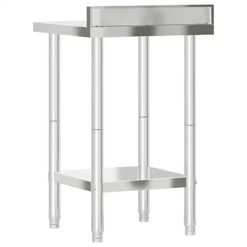 Table de travail de cuisine avec dosseret, 32,5x21,7x36,6" Acier inoxydable