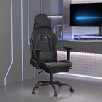 Chaise de jeu similicuir noir et bleu, cadre en métal, contreplaqué, réglable
