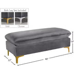 Pouf ottoman en velours, Repose-pieds moderne rembourré