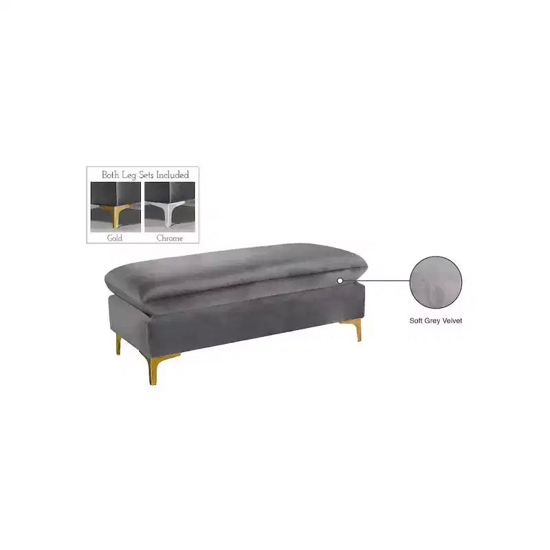 Pouf ottoman en velours, Repose-pieds moderne rembourré