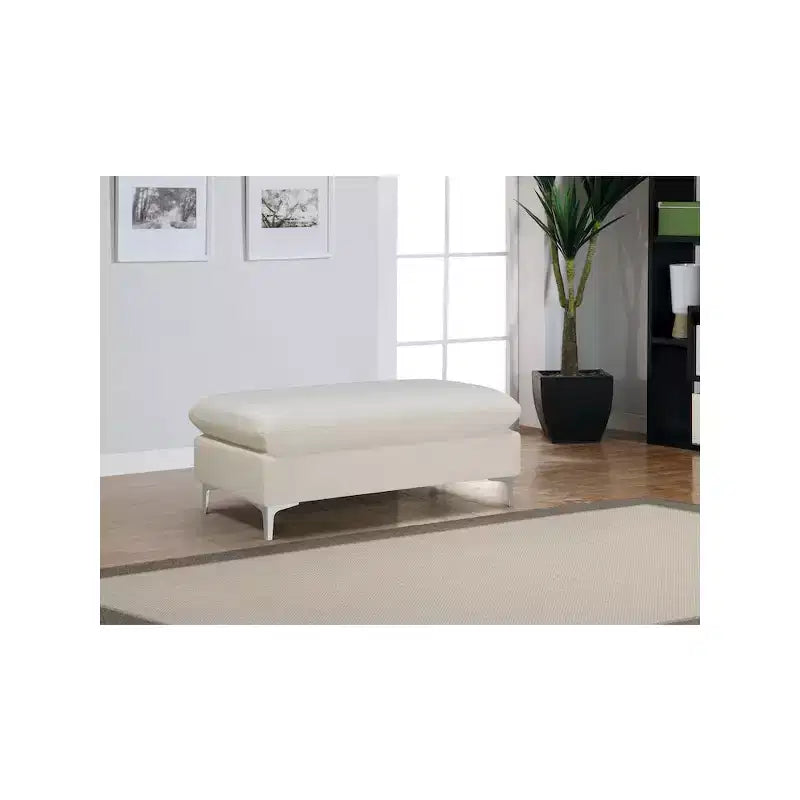 Pouf ottoman en velours, Repose-pieds moderne rembourré