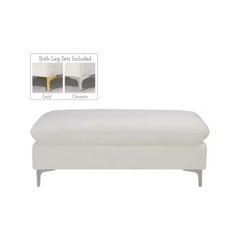 Pouf ottoman en velours, Repose-pieds moderne rembourré