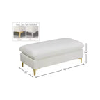 Pouf ottoman en velours, Repose-pieds moderne rembourré