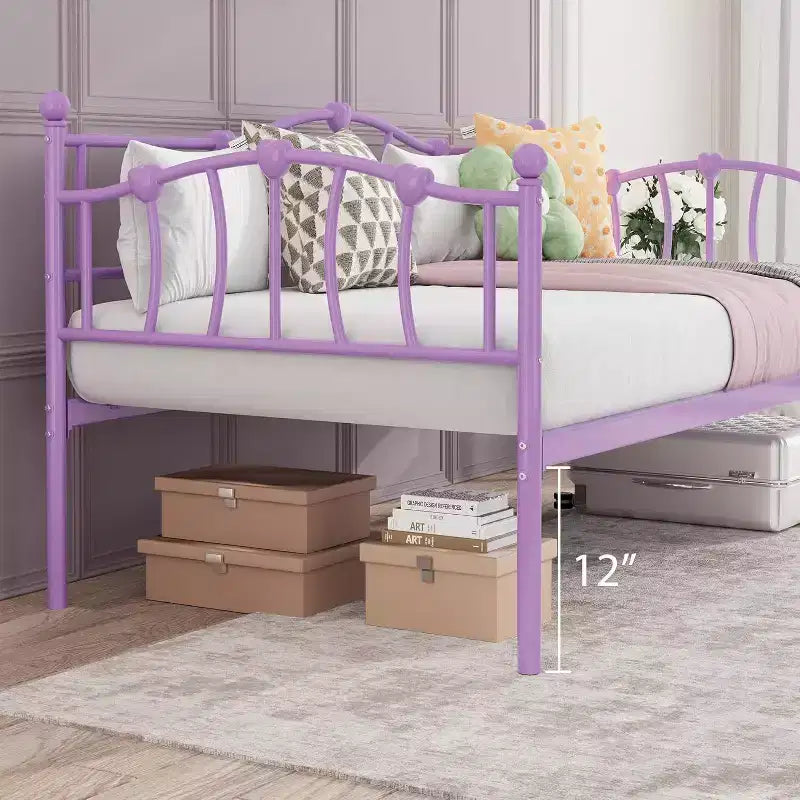 Cadre de lit de repos double peu encombrant avec lit gigogne pour salon et chambre à coucher
