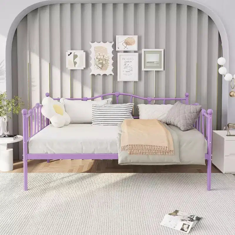 Cadre de lit de repos double peu encombrant avec lit gigogne pour salon et chambre à coucher