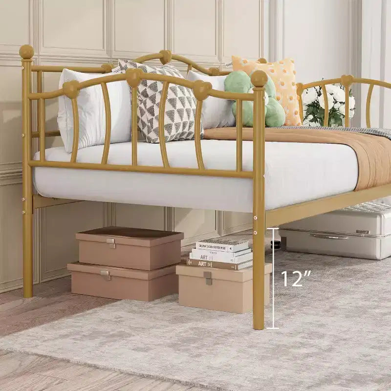 Cadre de lit de repos double peu encombrant avec lit gigogne pour salon et chambre à coucher